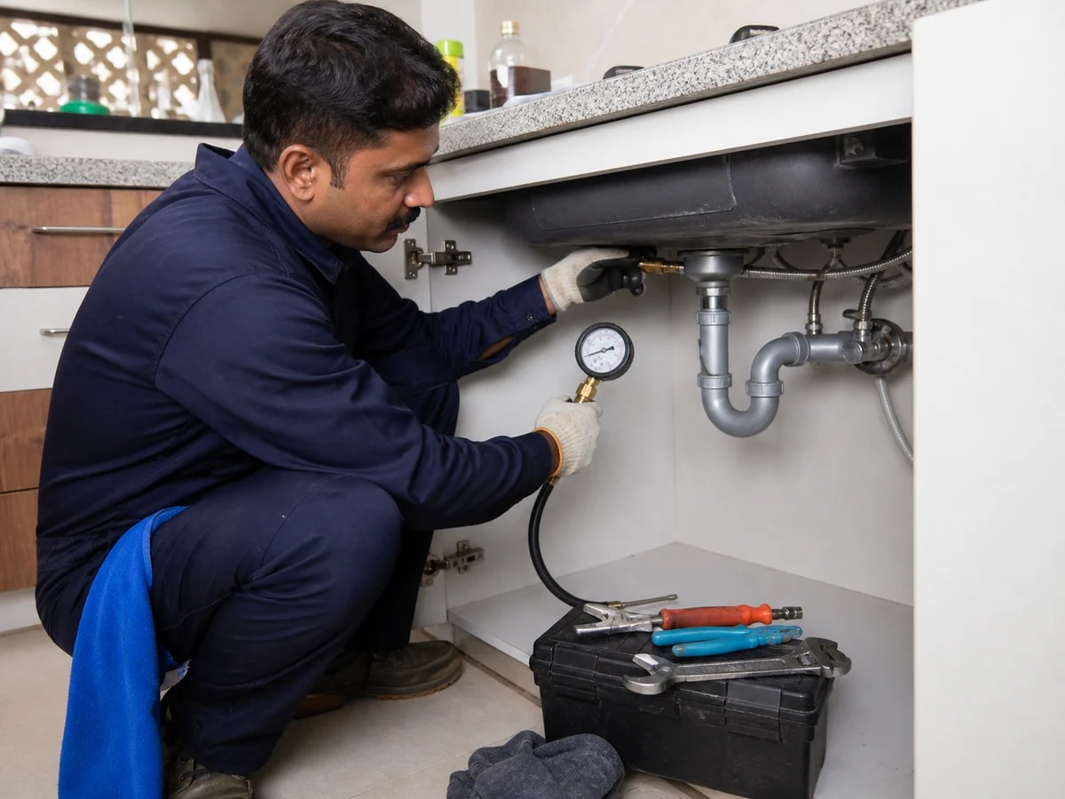 Plumbing Work service team at work